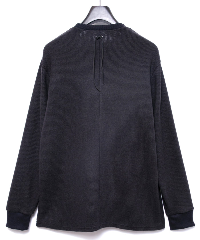 アクリルウールニット クルーネック ニットソー - DARK GRAY