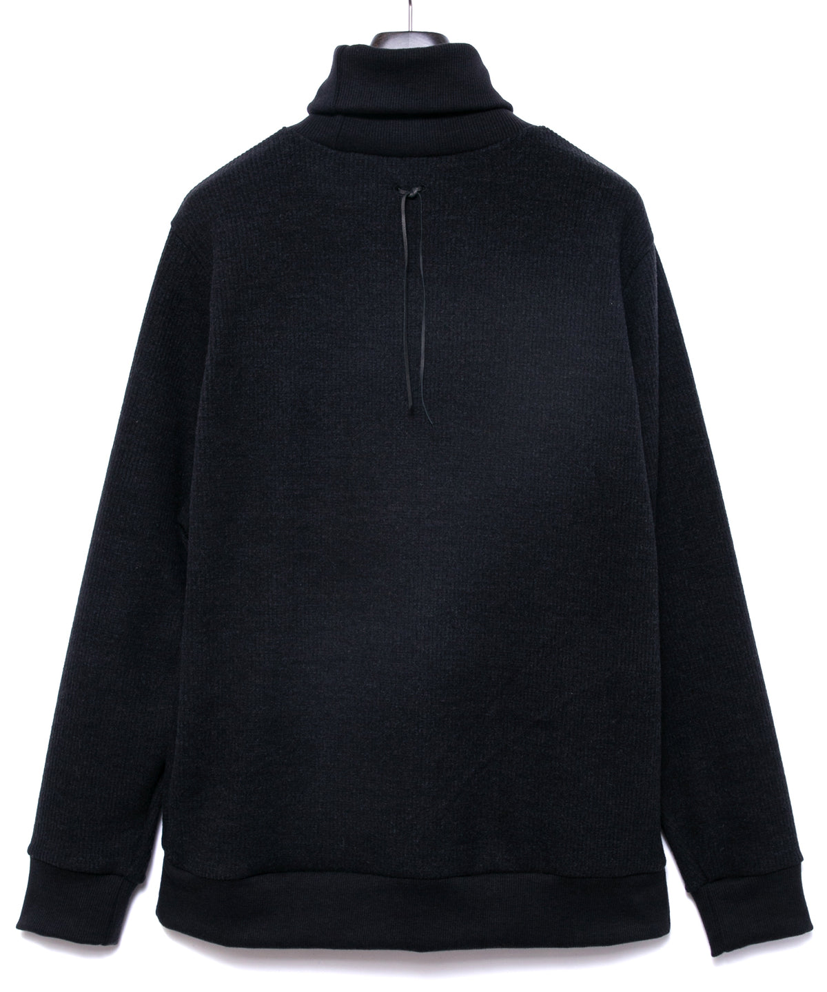 Acrylic Wool Knit Turtleneck Cut&Sew - BLACK