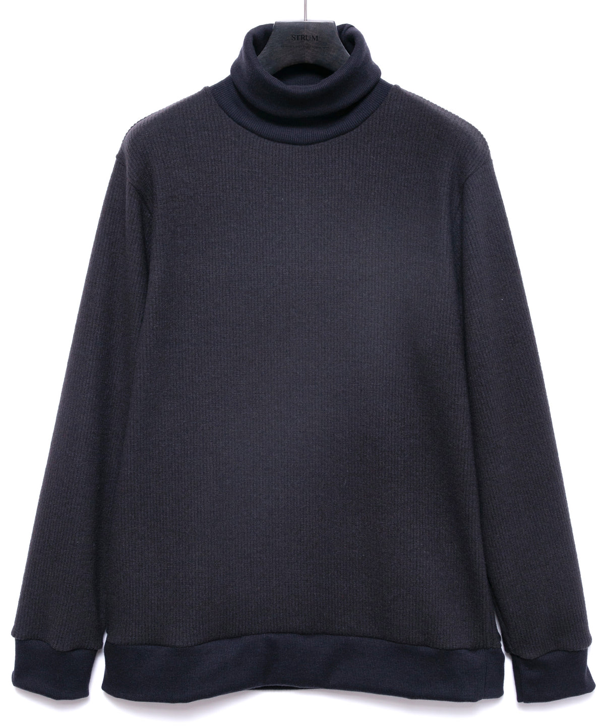 Acrylic Wool Knit Turtleneck Cut&Sew - DARK GRAY
