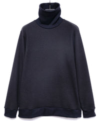 Acrylic Wool Knit Turtleneck Cut&Sew - DARK GRAY