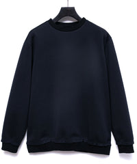 スリーレイヤー ダンボールニット クルーネック スウェット - BLACK