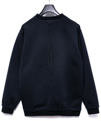 スリーレイヤー ダンボールニット クルーネック スウェット - BLACK