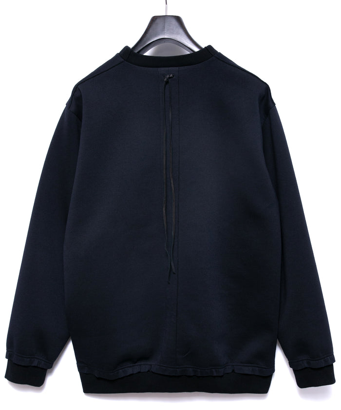 スリーレイヤー ダンボールニット クルーネック スウェット - BLACK