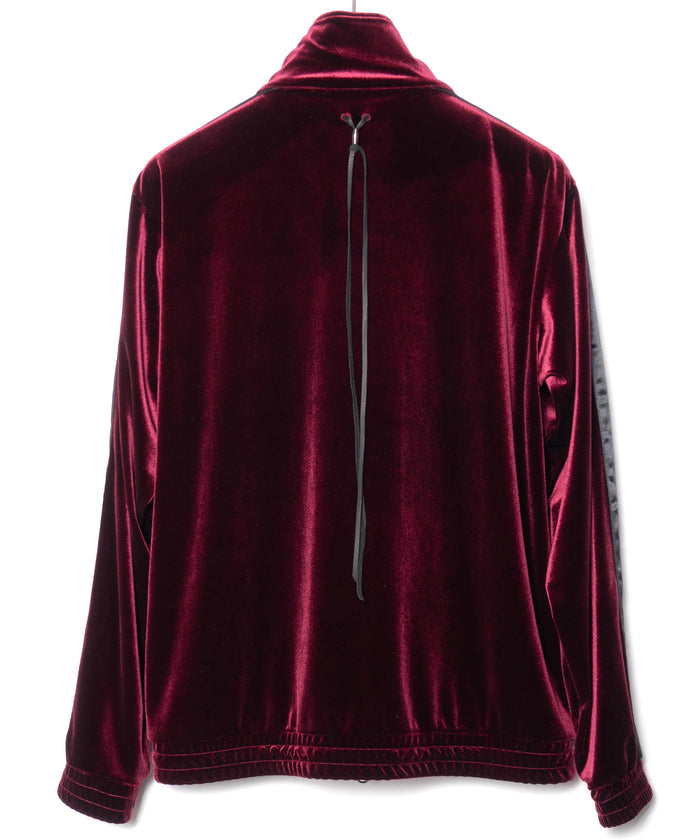 ストレッチ トリコット ベロア トラックジャケット - WINE