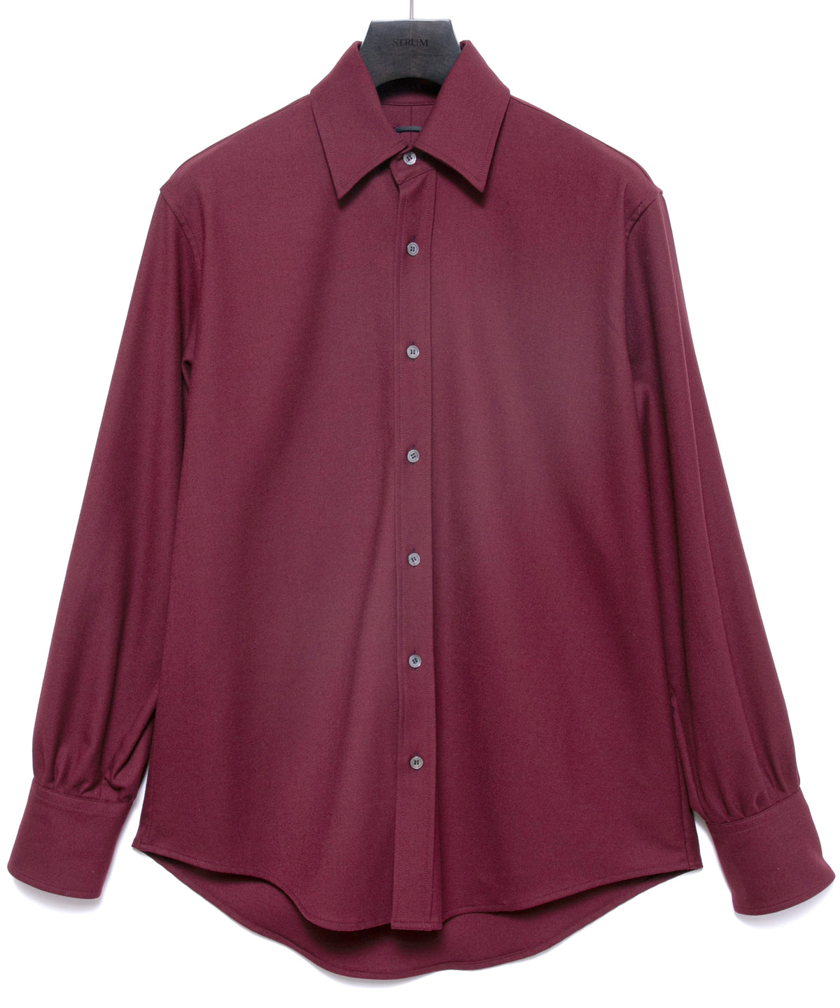 ウォッシャブル ウールレーヨンポリ ツイル ドレスシャツ - BURGUNDY