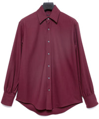 ウォッシャブル ウールレーヨンポリ ツイル ドレスシャツ - BURGUNDY