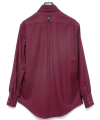 ウォッシャブル ウールレーヨンポリ ツイル ドレスシャツ - BURGUNDY