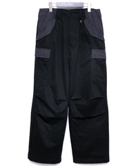 コットン ハイカウント チノクロス カーゴパンツ - BLACK