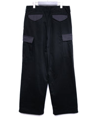 コットン ハイカウント チノクロス カーゴパンツ - BLACK