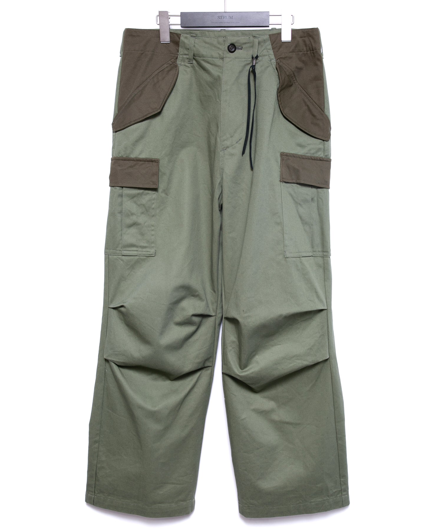 コットン ハイカウント チノクロス カーゴパンツ - OLIVE – STRUM OFFICIAL