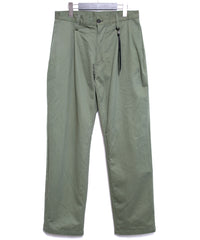 コットン ハイカウント チノクロス ワイドテーパードパンツ - OLIVE