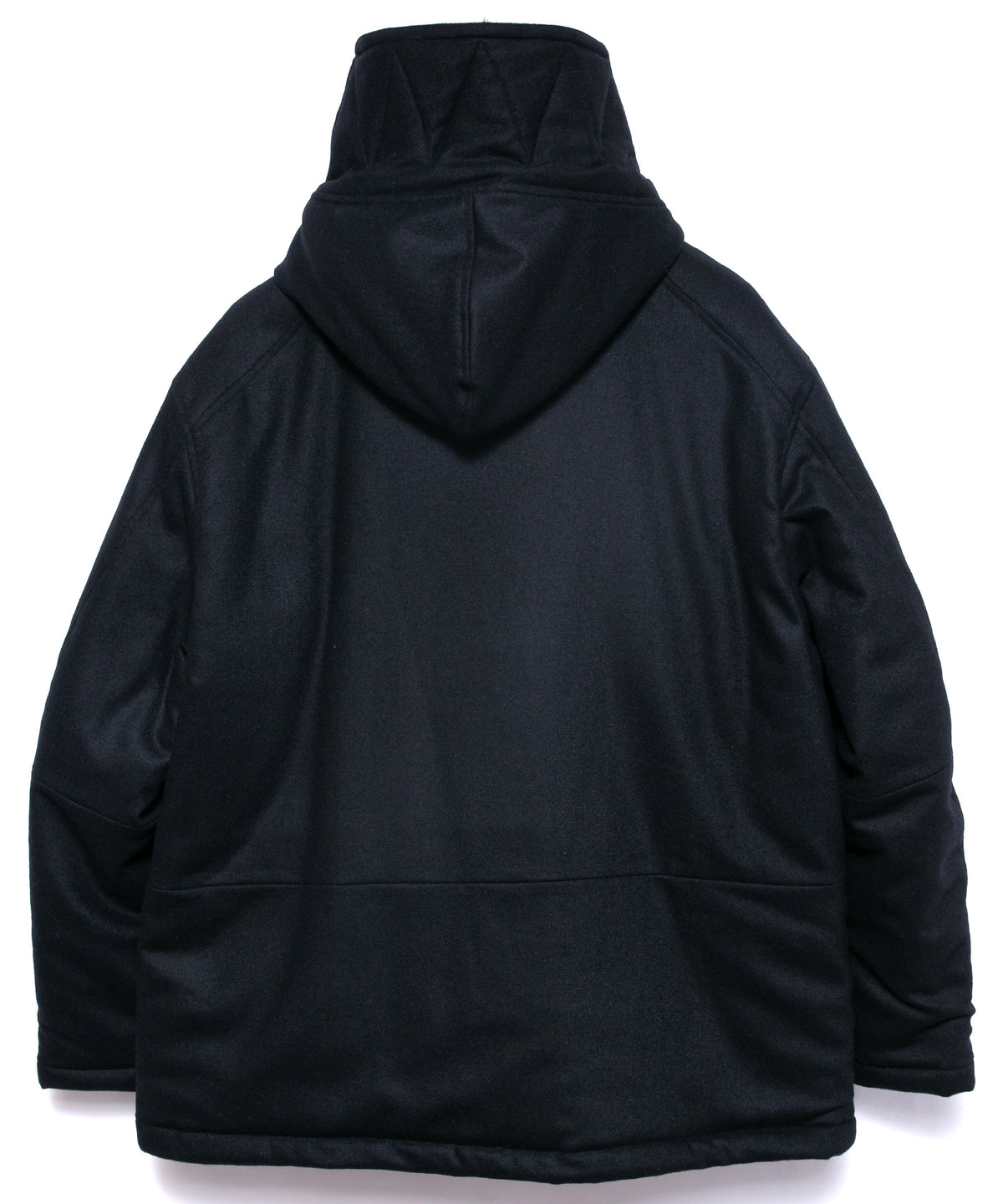 カシミア混 ストレッチ リサイクルウール ツイル 高機能中綿フライトジャケット - BLACK