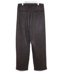 カシミア混 ストレッチ リサイクルウール ツイル バレル ワイド パンツ - BROWN
