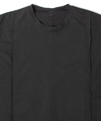 オーガニックコットン 強撚 天竺 ノースリーブ ワイド Tシャツ（オーバーサイズ） - BLACK