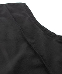 オーガニックコットン 強撚 天竺 ノースリーブ ワイド Tシャツ（オーバーサイズ） - BLACK
