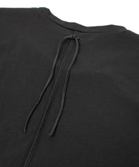 オーガニックコットン 強撚 天竺 ノースリーブ ワイド Tシャツ（オーバーサイズ） - BLACK
