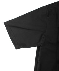 オーガニックコットン 強撚 天竺 ハーフスリーブ ワイド Tシャツ（オーバーサイズ） - BLACK