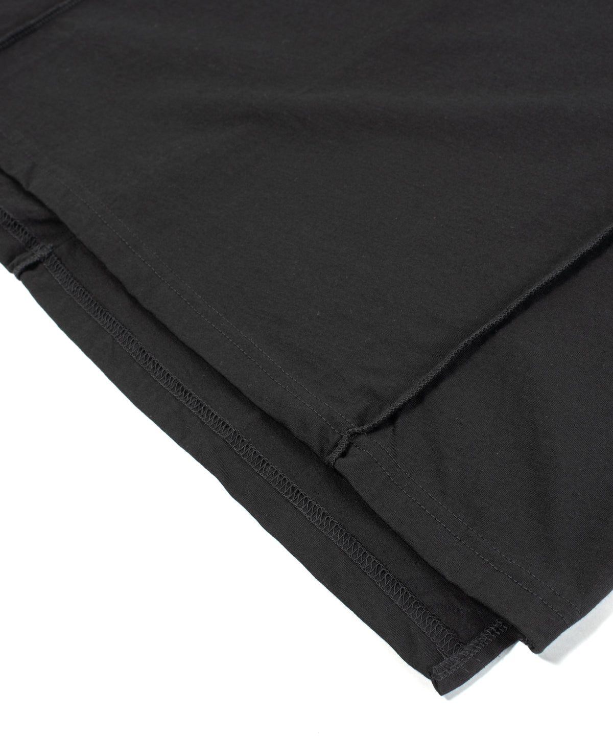 オーガニックコットン 強撚 天竺 ハーフスリーブ ワイド Tシャツ（オーバーサイズ） - BLACK