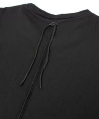 オーガニックコットン 強撚 天竺 ハーフスリーブ ワイド Tシャツ（オーバーサイズ） - BLACK