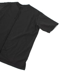 オーガニックコットン 強撚 天竺 ハーフスリーブ ワイド Tシャツ（オーバーサイズ） - BLACK