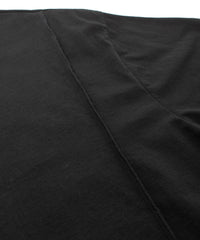 オーガニックコットン 強撚 天竺 ハーフスリーブ ワイド Tシャツ（オーバーサイズ） - BLACK