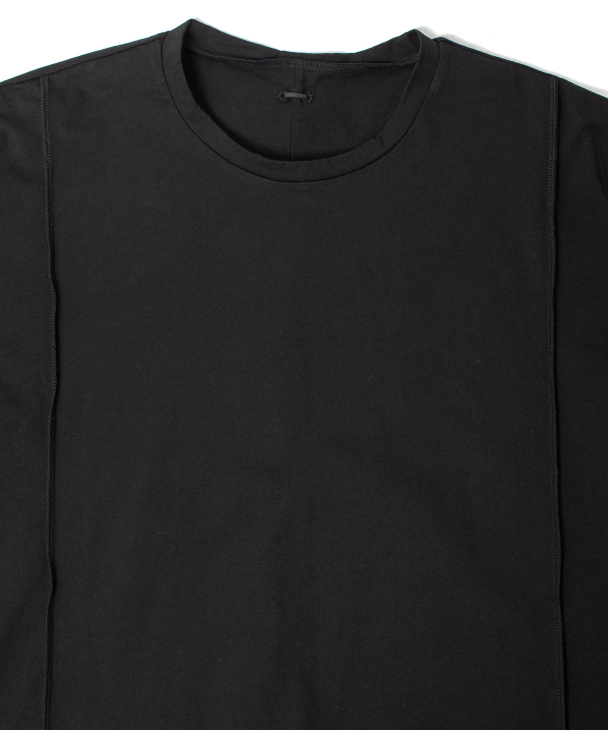 オーガニックコットン 強撚 天竺 ハーフスリーブ ワイド Tシャツ（オーバーサイズ） - BLACK