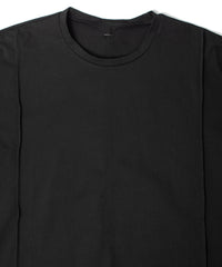 オーガニックコットン 強撚 天竺 ハーフスリーブ ワイド Tシャツ（オーバーサイズ） - BLACK