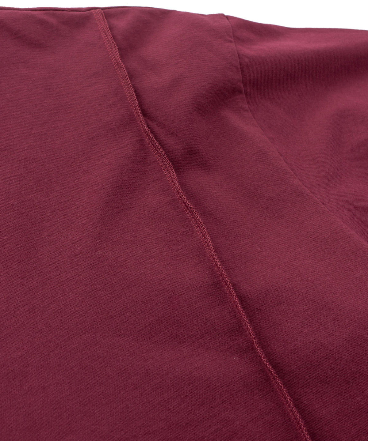 オーガニックコットン 強撚 天竺 ハーフスリーブ ワイド Tシャツ（オーバーサイズ） - WINE