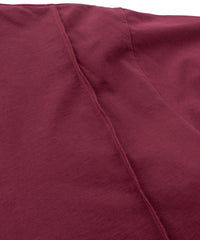 オーガニックコットン 強撚 天竺 ハーフスリーブ ワイド Tシャツ（オーバーサイズ） - WINE
