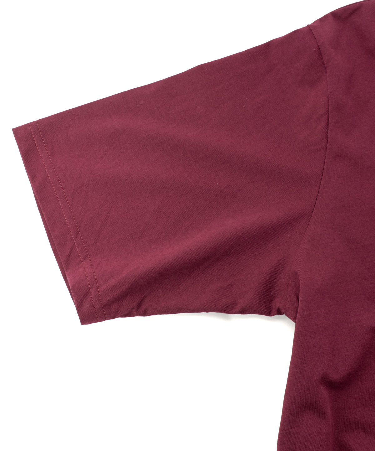 オーガニックコットン 強撚 天竺 ハーフスリーブ ワイド Tシャツ（オーバーサイズ） - WINE