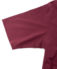 オーガニックコットン 強撚 天竺 ハーフスリーブ ワイド Tシャツ（オーバーサイズ） - WINE