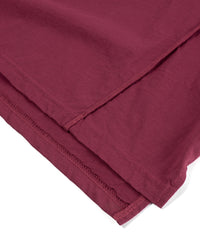 オーガニックコットン 強撚 天竺 ハーフスリーブ ワイド Tシャツ（オーバーサイズ） - WINE