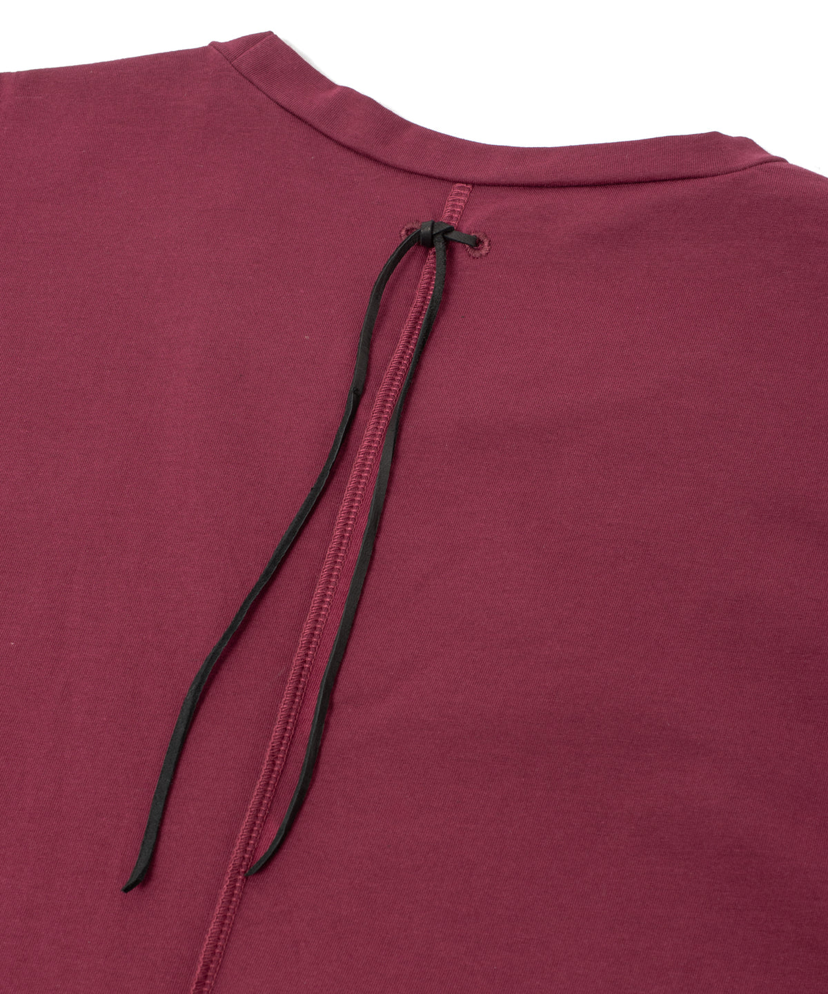 オーガニックコットン 強撚 天竺 ハーフスリーブ ワイド Tシャツ（オーバーサイズ） - WINE