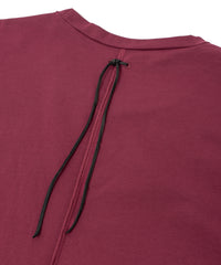 オーガニックコットン 強撚 天竺 ハーフスリーブ ワイド Tシャツ（オーバーサイズ） - WINE