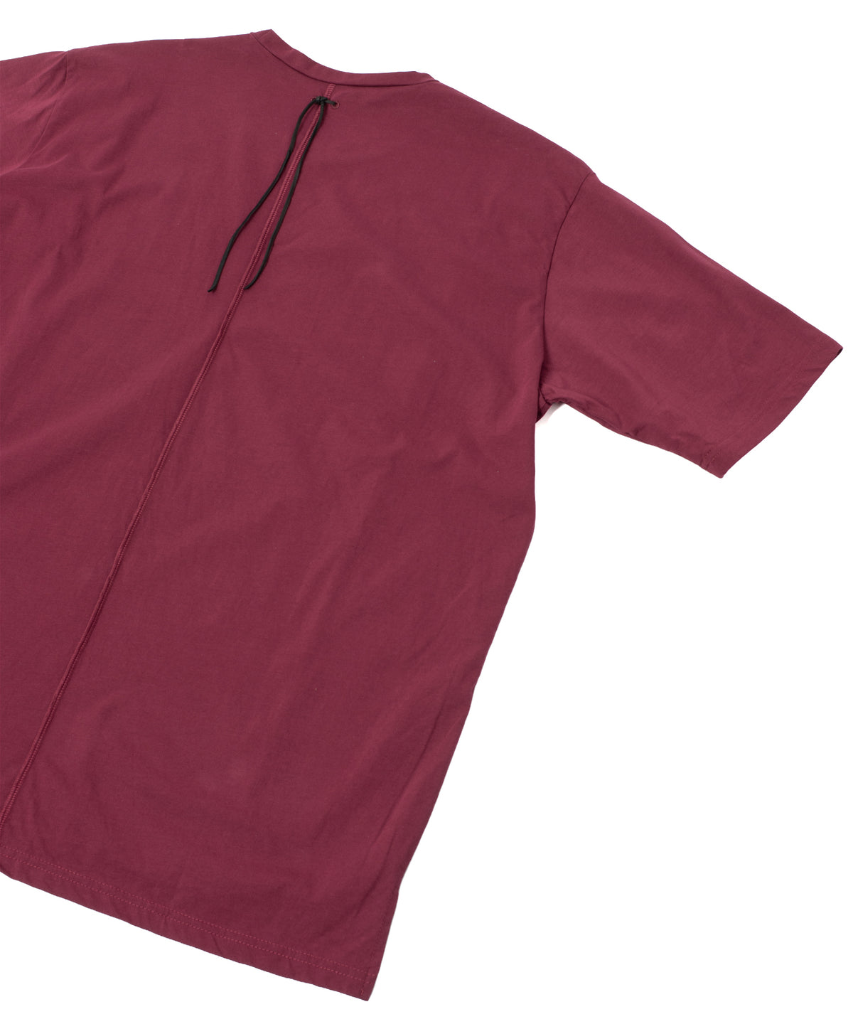 オーガニックコットン 強撚 天竺 ハーフスリーブ ワイド Tシャツ（オーバーサイズ） - WINE