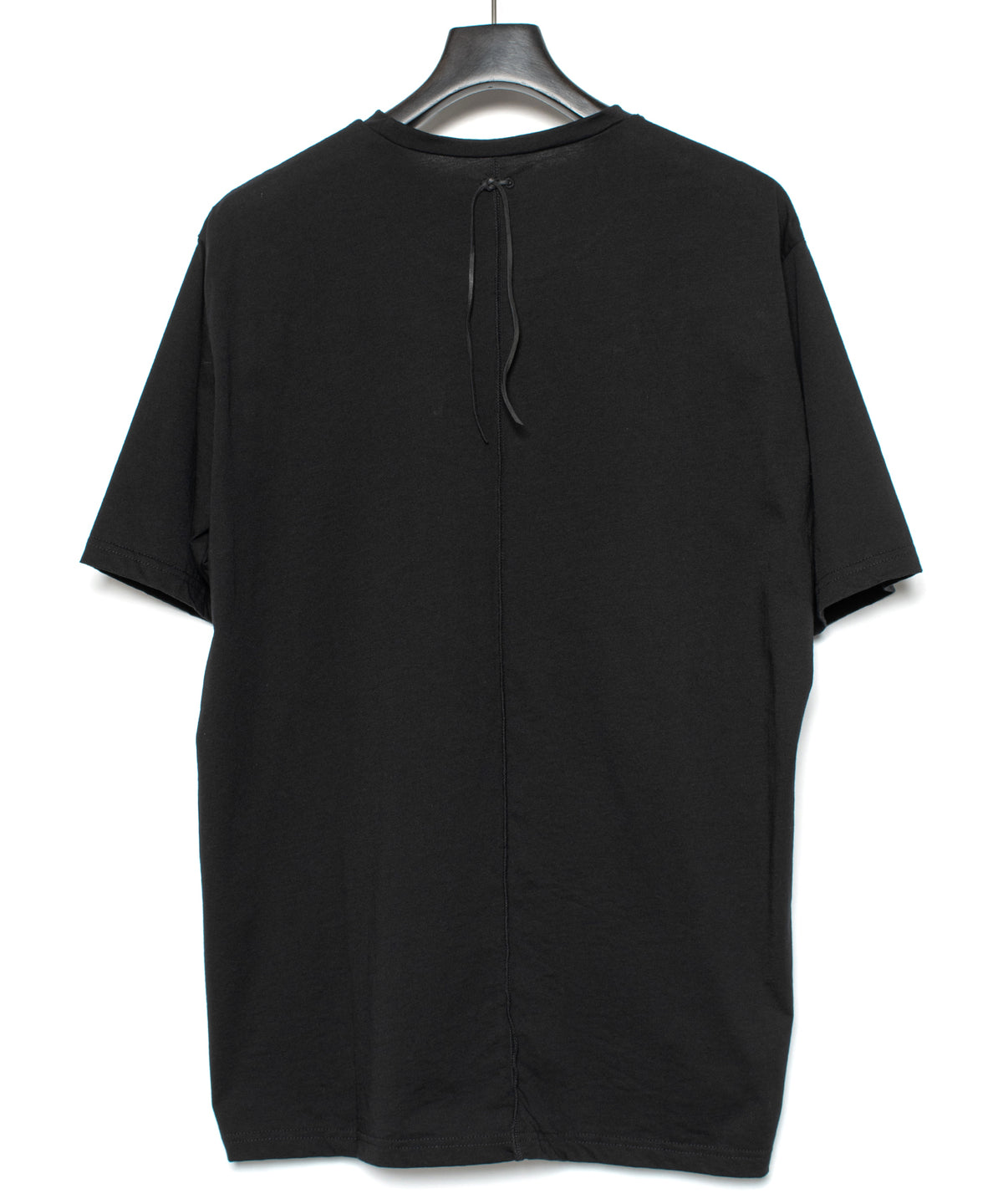 オーガニックコットン 強撚 天竺 ハーフスリーブ ワイド Tシャツ（オーバーサイズ） - BLACK