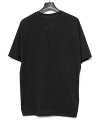 オーガニックコットン 強撚 天竺 ハーフスリーブ ワイド Tシャツ（オーバーサイズ） - BLACK