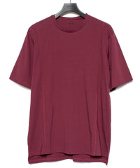 オーガニックコットン 強撚 天竺 ハーフスリーブ ワイド Tシャツ（オーバーサイズ） - WINE