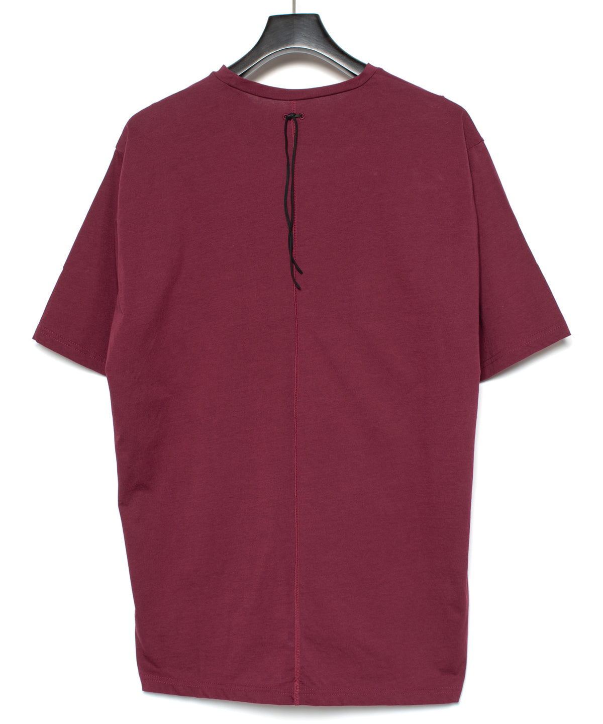 オーガニックコットン 強撚 天竺 ハーフスリーブ ワイド Tシャツ（オーバーサイズ） - WINE