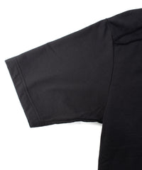 オーガニックコットン ハイゲージ 裏毛 断ち切り ハーフスリーブ Tシャツ - BLACK