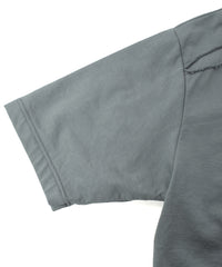 オーガニックコットン ハイゲージ 裏毛 断ち切り ハーフスリーブ Tシャツ - SAND GREEN