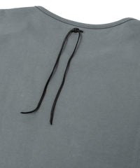 オーガニックコットン ハイゲージ 裏毛 断ち切り ハーフスリーブ Tシャツ - SAND GREEN