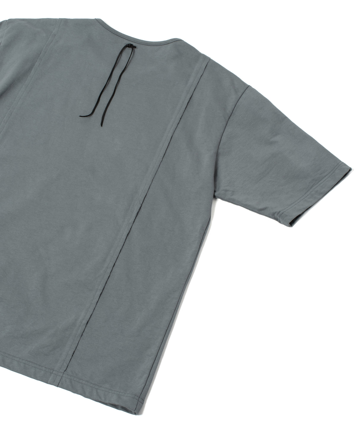 オーガニックコットン ハイゲージ 裏毛 断ち切り ハーフスリーブ Tシャツ - SAND GREEN