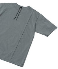 オーガニックコットン ハイゲージ 裏毛 断ち切り ハーフスリーブ Tシャツ - SAND GREEN