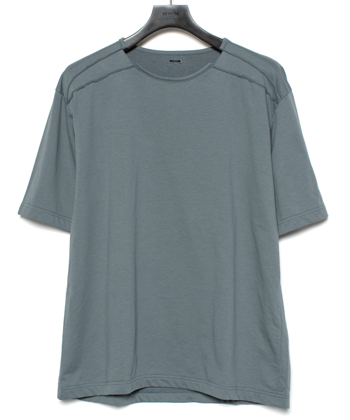オーガニックコットン ハイゲージ 裏毛 断ち切り ハーフスリーブ Tシャツ - SAND GREEN
