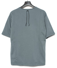 オーガニックコットン ハイゲージ 裏毛 断ち切り ハーフスリーブ Tシャツ - SAND GREEN