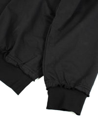 オーガニックコットン ハイゲージ 裏毛 断ち切り ロングスリーブ スエット - BLACK