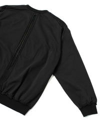 オーガニックコットン ハイゲージ 裏毛 断ち切り ロングスリーブ スエット - BLACK
