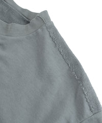 オーガニックコットン ハイゲージ 裏毛 断ち切り ロングスリーブ スエット - SAND GREEN