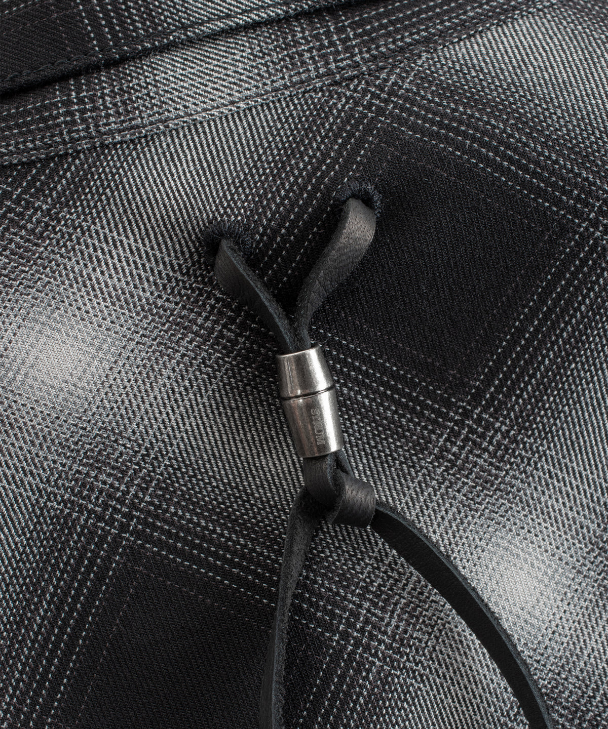 レーヨン ツイル オンブレーチェック カットオフ シャツ - BLACK